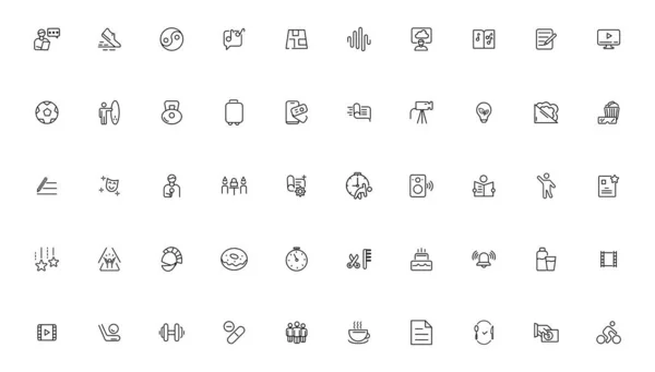 Hobby and recreation linear icons collection.Set of thin line web icon set, simple outline icons collection, Pixel Perfect icons, Simple vector illustratio