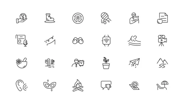 Hobby and recreation linear icons collection.Set of thin line web icon set, simple outline icons collection, Pixel Perfect icons, Simple vector illustratio