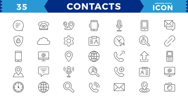 Contact Communication Iconset Outline Icon Contact Chat Communication Web Mobile — Stock Vector