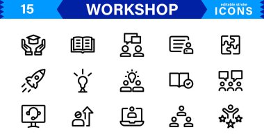 Çok Yönlü Atölye Simgesi Koleksiyonu - Sanatçılık, Marangozluk ve DIY Temalı Tasarımlar İçin Mükemmel