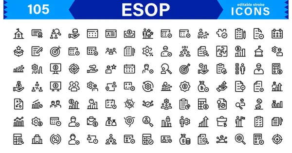 Modern ESOP Simgeleri - Yüksek Kalite Maliye, Şirket Planları ve Çalışanlık Projeleri Grafikleri