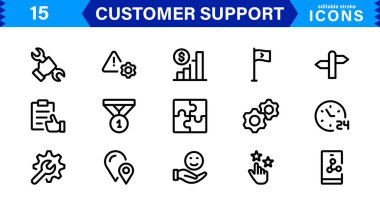 Profesyonel & Yaratıcı Müşteri Simgeleri Destekliyor. Geribildirim, Çağrı Merkezleri, CRM, Yardım Masası ve Müşteri Hizmeti Projeleri için Minimalist Tasarımlar