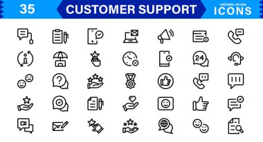 Profesyonel & Yaratıcı Müşteri Simgeleri Destekliyor. Geribildirim, Çağrı Merkezleri, CRM, Yardım Masası ve Müşteri Hizmeti Projeleri için Minimalist Tasarımlar