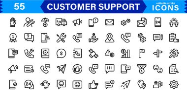 Profesyonel & Yaratıcı Müşteri Simgeleri Destekliyor. Geribildirim, Çağrı Merkezleri, CRM, Yardım Masası ve Müşteri Hizmeti Projeleri için Minimalist Tasarımlar