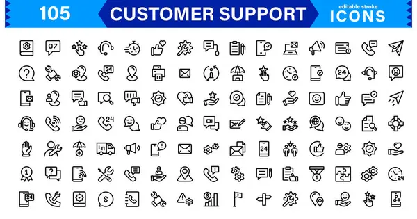 Profesyonel & Yaratıcı Müşteri Simgeleri Destekliyor. Geribildirim, Çağrı Merkezleri, CRM, Yardım Masası ve Müşteri Hizmeti Projeleri için Minimalist Tasarımlar