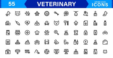 Hayvan Sağlığı ve Veteriner Simgesi Paketi. Veteriner Klinikleri, Hayvan Hastaneleri, Tıbbi Tedavi ve Hayvan Sağlığı Tasarımları için Profesyonel Simgeler