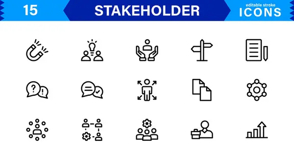 Hissedar Simge Kümesi. Yüksek Kaliteli İşletme Vektör Simgeleri, Ortaklıklar, Kurumsal Yönetim ve Ortaklık