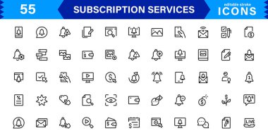 Üyelik Servisleri Simgesi Ayarlandı. Üyelik Modelleri, Dijital Hizmetler, Ödemeler ve Üyelik Platformları için Yüksek Kaliteli Simgeler