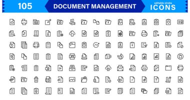 Belge ve Dosya Yönetimi Simgesi Ayarlandı. Belge ve Dosyaları Düzenlemek, Sıralamak, Depolamak ve Yönetmek için Yüksek Kaliteli Simgeler