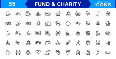 Yardım ve Fon Simgesi Paketi. Bağışlar, Halk Fonu ve Yardım Kampanyaları İçin Mükemmel Simgeler