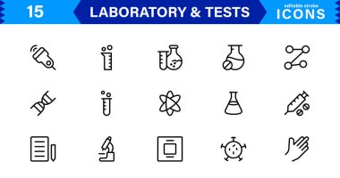 Laboratuvar ve Test Simgeleri. Tasarımlarınızı Geliştirmek için Bilimsel, Tıbbi ve Araştırma Bazlı Projeler İçin Mükemmel.