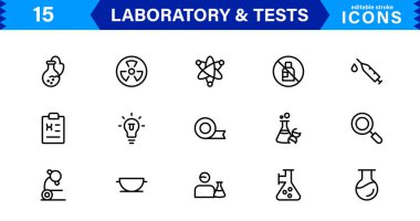 Laboratuvar ve Test Simgeleri. Tasarımlarınızı Geliştirmek için Bilimsel, Tıbbi ve Araştırma Bazlı Projeler İçin Mükemmel.