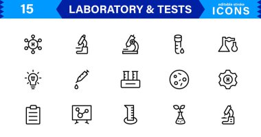 Laboratuvar ve Test Simgeleri. Tasarımlarınızı Geliştirmek için Bilimsel, Tıbbi ve Araştırma Bazlı Projeler İçin Mükemmel.