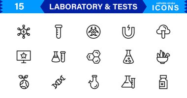Laboratuvar ve Test Simgeleri. Tasarımlarınızı Geliştirmek için Bilimsel, Tıbbi ve Araştırma Bazlı Projeler İçin Mükemmel.