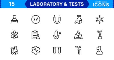 Laboratuvar ve Test Simgeleri. Tasarımlarınızı Geliştirmek için Bilimsel, Tıbbi ve Araştırma Bazlı Projeler İçin Mükemmel.