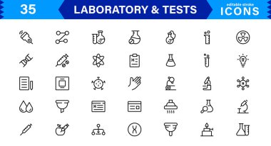 Laboratuvar ve Test Simgeleri. Tasarımlarınızı Geliştirmek için Bilimsel, Tıbbi ve Araştırma Bazlı Projeler İçin Mükemmel.