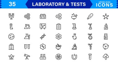 Laboratuvar ve Test Simgeleri. Tasarımlarınızı Geliştirmek için Bilimsel, Tıbbi ve Araştırma Bazlı Projeler İçin Mükemmel.