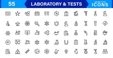 Laboratuvar ve Test Simgeleri. Tasarımlarınızı Geliştirmek için Bilimsel, Tıbbi ve Araştırma Bazlı Projeler İçin Mükemmel.