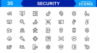 Profesyonel Tasarımlar İçin Modern Güvenlik Simgeleri. Projelerinizi Güçlendirmek İçin Temel Koruma, Kilit ve Kalkan Sembolleri.