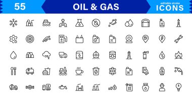 Enerji, yakıt ve petrolle ilgili görseller için tasarlanmış bu profesyonel Petrol ve Gaz Endüstrisi Simgesi setini keşfedin.