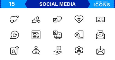 Asgari Profesyonel Vektör Biçiminde Modern Sosyal Medya Simgesi İletişim, Ağ, Sohbet, Paylaşma ve Bildirim Sembolleri