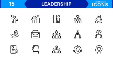 Liderlik Simgesi Temsili Otorite, Takım Çalışması, Strateji, Motivasyon ve Vizyon Minimalist, Profesyonel ve Pazarlanabilir Vektör Biçimi