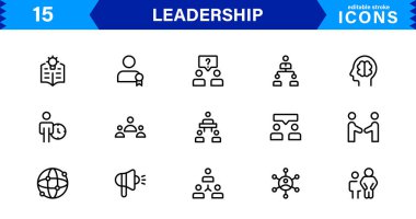 Liderlik Simgesi Temsili Otorite, Takım Çalışması, Strateji, Motivasyon ve Vizyon Minimalist, Profesyonel ve Pazarlanabilir Vektör Biçimi