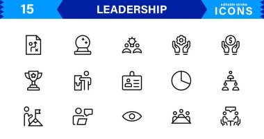 Liderlik Simgesi Temsili Otorite, Takım Çalışması, Strateji, Motivasyon ve Vizyon Minimalist, Profesyonel ve Pazarlanabilir Vektör Biçimi