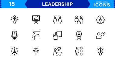 Liderlik Simgesi Temsili Otorite, Takım Çalışması, Strateji, Motivasyon ve Vizyon Minimalist, Profesyonel ve Pazarlanabilir Vektör Biçimi