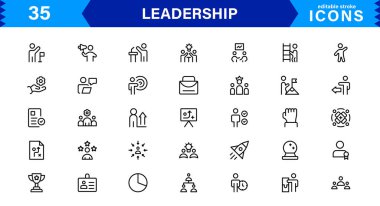 Liderlik Simgesi Temsili Otorite, Takım Çalışması, Strateji, Motivasyon ve Vizyon Minimalist, Profesyonel ve Pazarlanabilir Vektör Biçimi