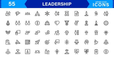 Liderlik Simgesi Temsili Otorite, Takım Çalışması, Strateji, Motivasyon ve Vizyon Minimalist, Profesyonel ve Pazarlanabilir Vektör Biçimi