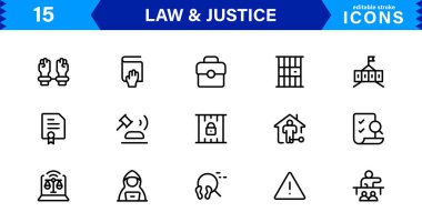 Hukuk & Adalet Simgesi Tanıtım Mahkemesi, Avukat, Gavel, Adalet Ölçeği ve Temiz, Profesyonel Vektör Kullanımı Biçiminde Hukuki Konseptler