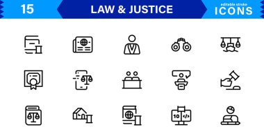 Hukuk & Adalet Simgesi Tanıtım Mahkemesi, Avukat, Gavel, Adalet Ölçeği ve Temiz, Profesyonel Vektör Kullanımı Biçiminde Hukuki Konseptler