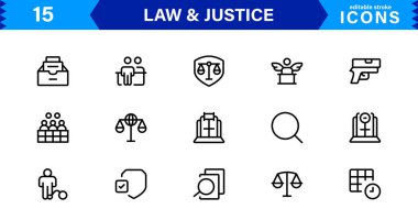 Hukuk & Adalet Simgesi Tanıtım Mahkemesi, Avukat, Gavel, Adalet Ölçeği ve Temiz, Profesyonel Vektör Kullanımı Biçiminde Hukuki Konseptler