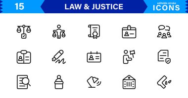 Hukuk & Adalet Simgesi Tanıtım Mahkemesi, Avukat, Gavel, Adalet Ölçeği ve Temiz, Profesyonel Vektör Kullanımı Biçiminde Hukuki Konseptler