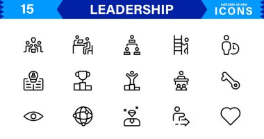 Liderlik Simgesi Temsili Otorite, Takım Çalışması, Strateji, Motivasyon ve Vizyon Minimalist, Profesyonel ve Pazarlanabilir Vektör Biçimi