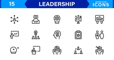 Liderlik Simgesi Temsili Otorite, Takım Çalışması, Strateji, Motivasyon ve Vizyon Minimalist, Profesyonel ve Pazarlanabilir Vektör Biçimi