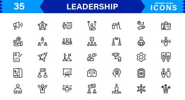 Liderlik Simgesi Temsili Otorite, Takım Çalışması, Strateji, Motivasyon ve Vizyon Minimalist, Profesyonel ve Pazarlanabilir Vektör Biçimi