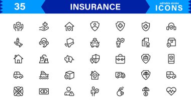 Sigorta Simgesi: Koruma, Politika, Kapsama, İddialar ve Risk Yönetimi Konseptlerini Temiz, Profesyonel ve Pazarlanabilir Vektör Biçiminde Özelleştirme