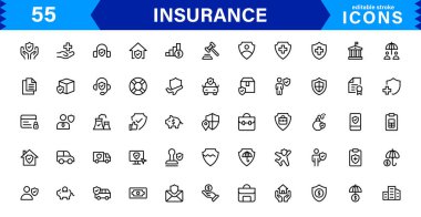 Sigorta Simgesi: Koruma, Politika, Kapsama, İddialar ve Risk Yönetimi Konseptlerini Temiz, Profesyonel ve Pazarlanabilir Vektör Biçiminde Özelleştirme