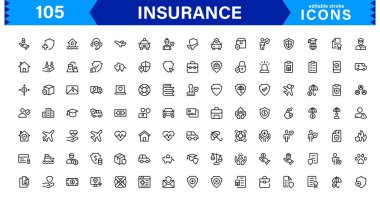 Sigorta Simgesi: Koruma, Politika, Kapsama, İddialar ve Risk Yönetimi Konseptlerini Temiz, Profesyonel ve Pazarlanabilir Vektör Biçiminde Özelleştirme