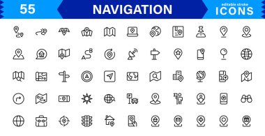 Harita, Pusula, Yönlendirme, Konum ve GPS Konseptlerini Basit, İndirmeye Hazır ve Profesyonel Vektör Biçiminde Yönlendirme Simgesi