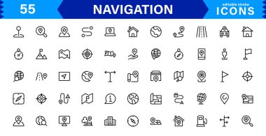Harita, Pusula, Yönlendirme, Konum ve GPS Konseptlerini Basit, İndirmeye Hazır ve Profesyonel Vektör Biçiminde Yönlendirme Simgesi