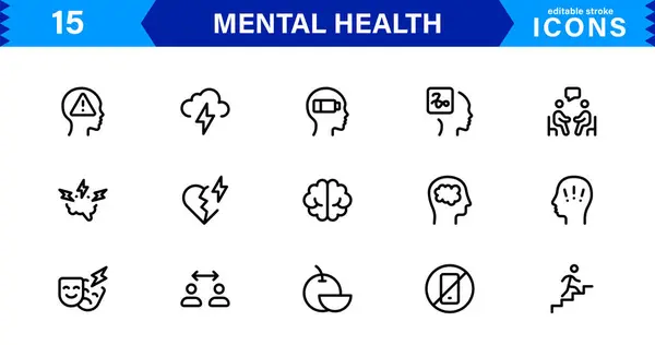 Ruh Sağlığı Simgesi Temsili, Refah, Farkındalık, Destek ve Duygusal Sağlıkta Basit, Profesyonel ve İndirmeye Hazır Styl