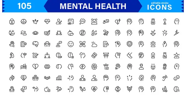 Ruh Sağlığı Simgesi Temsili, Refah, Farkındalık, Destek ve Duygusal Sağlıkta Basit, Profesyonel ve İndirmeye Hazır Styl