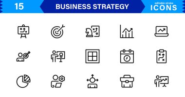 İş Stratejisi Simgesi Büyüme, Planlama, Başarı, Analiz ve Liderliği Temiz, Profesyonel ve Piyasaya Hazır Vektör Biçiminde Temsil Etme