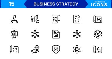 İş Stratejisi Simgesi Büyüme, Planlama, Başarı, Analiz ve Liderliği Temiz, Profesyonel ve Piyasaya Hazır Vektör Biçiminde Temsil Etme