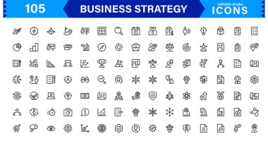 İş Stratejisi Simgesi Büyüme, Planlama, Başarı, Analiz ve Liderliği Temiz, Profesyonel ve Piyasaya Hazır Vektör Biçiminde Temsil Etme