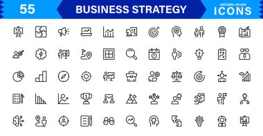 İş Stratejisi Simgesi Büyüme, Planlama, Başarı, Analiz ve Liderliği Temiz, Profesyonel ve Piyasaya Hazır Vektör Biçiminde Temsil Etme