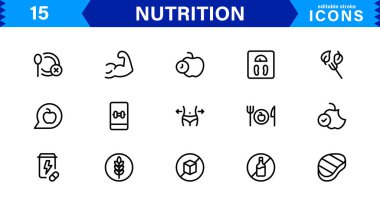 Sağlıklı Gıda, Diyet, Vitamin, Sağlıklı Yaşam, Sağlıklı, Minimalist ve SEO İyimser Vektör Biçiminde Sağlıklı Beslenme Simgesi